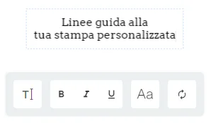 Menù di personalizzazione del testo