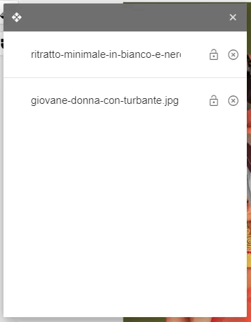 Finestra popup dei livelli