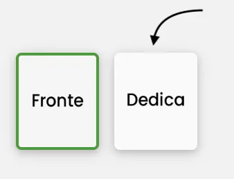 I tasti per accedere alla vista fronte e alla vista dedica