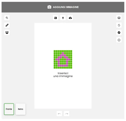 Editor per la creazione di una stampa personalizzata verticale